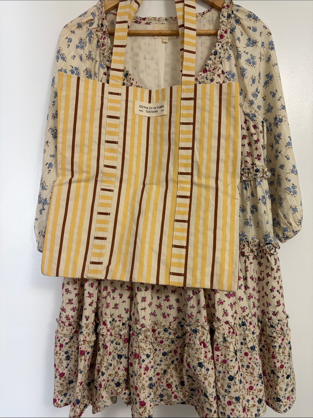 Sezane Patchwork Dress with Free Sezane Canvas Tote - Size 34 ( Fits Big )